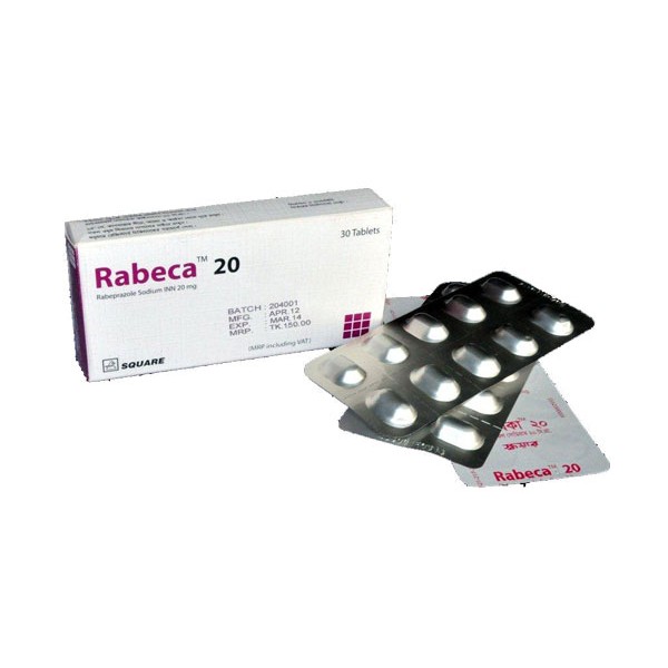 Rabecare 20mg Tab, Rabeprazole Sodium, Rabeprazole