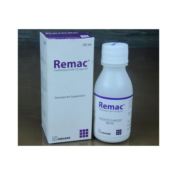 Remac Granules for Suspension 60 ml bottle, Clarithromycin, Clarithromycin