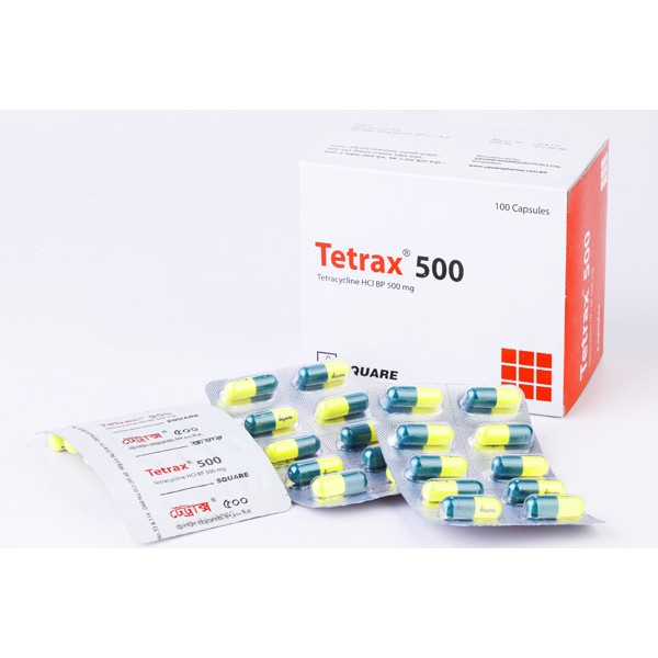 Tetrax 500 mg Capsule, 22363, Tetracycline Hydrochloride