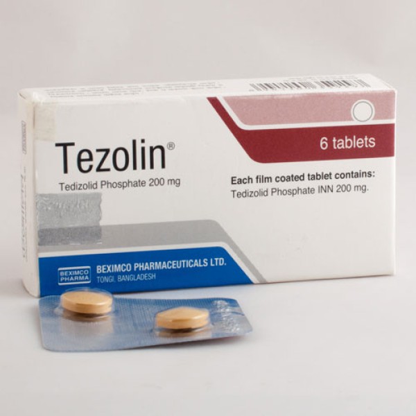 Tezolin 200 mg Tablet 6's pack, Tedizolid Phosphate Tablet, All Medicine