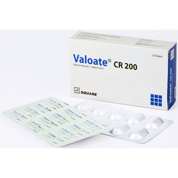 Valoate CR 200 Tablet, Sodium valproate+ Valproic acid, Sodium