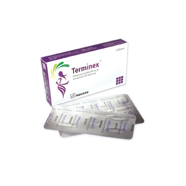 Terminex 200 mg+200 mcg Tablet, Mifepristone & Misoprostol, Mifepristone